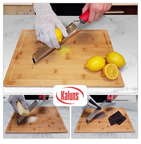 Zester & Cheese Grater - Lemon Zester - Parmesan Cheese, Citrus Fruits, Lemon&Lime, Cinnamon, Nutmeg, Ginger, Garlic, Coconut, Chocolate, Vegetables - Razor Sharp Stainless Steel Blade, Rust Free - Thumbnail 3