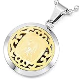MeMeDIY Gold Silver Stainless Steel Pendant Necklace Horoscope Zodiac ,come with Chain - Customized Engraving
