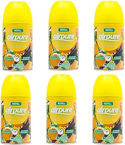 airpure Freshmatic Refills 250ml Citrus Zing 6-Pack Airwick Compatible