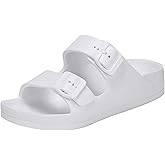 GIWONET Kids Slides Sandals Boys Girls Toddler Double Buckle Summer Shower Beach Pool Water Shoes Slip on Clouds Slippers