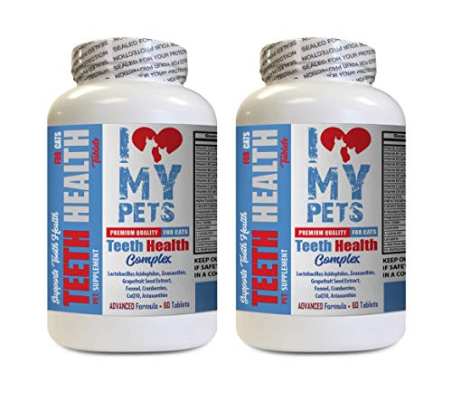 I LOVE MY PETS LLC cat Breath freshener - CAT Teeth Health Complex - Advanced Care Formula - cat coq10-120 Treats (2 Bottles)