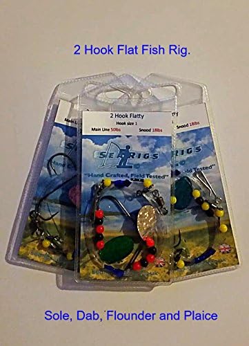 searigs 2 Hook Flatty Rig, Flatfish Sole,Flounder, Plaice, Dabs x3 Packs