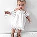 Kids Baby Girls White Off Shoulder Lace Dress Toddler Girls Summer Linen Tops Clothes (0-6 Months, Lace White)