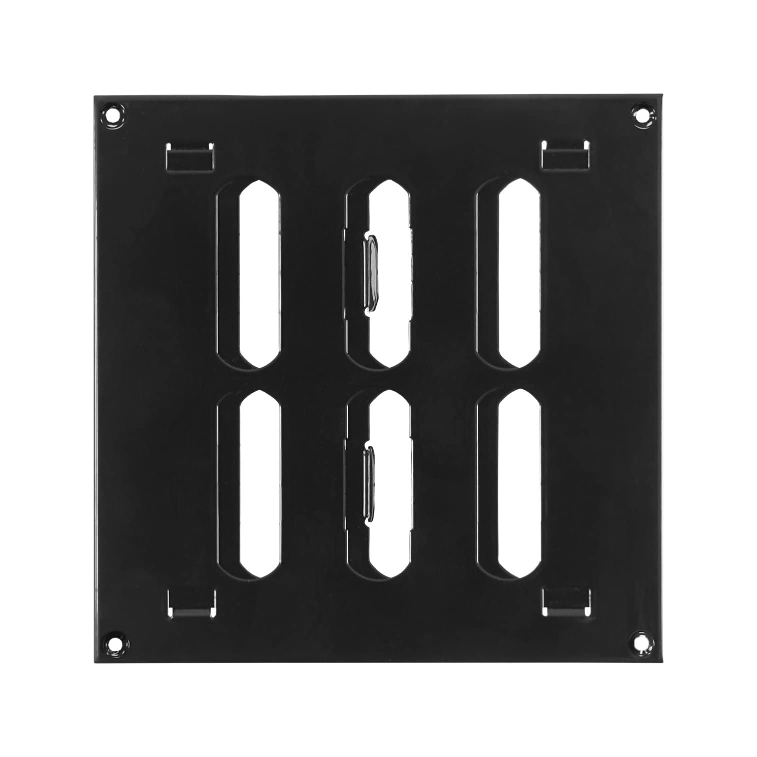 Black Metal Air Vent Grille 150mm x 150mm with Shutter Flat Louvre Ventilation Duct Cover