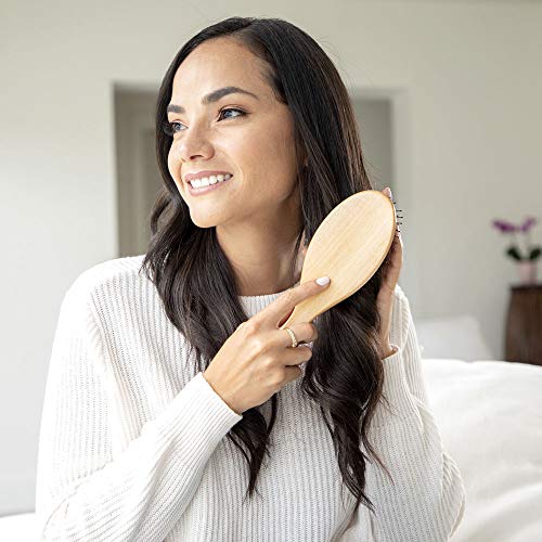 Boar Bristle Hair brush with Detangling Comb, Brush Cleaner, for Women