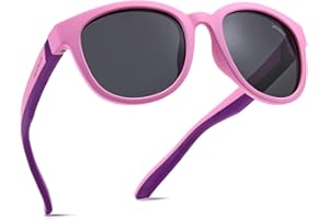 DEAFRAIN Kids Sunglasses Polarized Sport TPEE Unbreakable Flexible UV Protection for Boys Girls Age 6-12