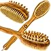Bath Blossom Bamboo Body Brush for Back Scrubber - Natural Bristles Shower Brush with Long Handle - Excellent for Exfoliating Skin and Cellulite - Use Wet or Dry Brushing - Suitable for Men and Women
