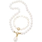 REEBOOOR Pearl Necklace Bracelet Set for Women,Multicolor Simulated Shell Pearl Choker Necklace Jewelry for Women18-20 Inches