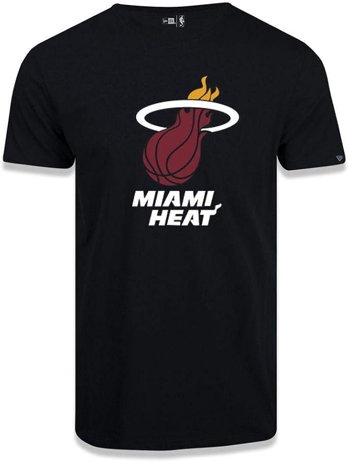Camiseta New Era Miami Heat Basic Logo Nba Preto