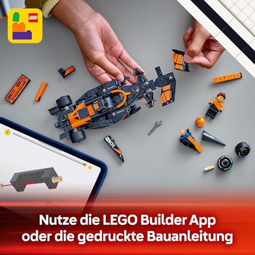 Speed Champions McLaren F1 Team MCL38 Rennauto - Spielzeug mit Formel 1 Minifigur zum Sammeln - Modell und Geschenk für Jungen & Mädchen ab 10 Jahren und Erwachsene Motorsport Fan 77251