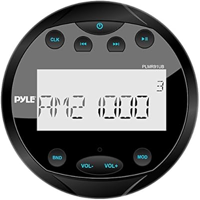 round marine stereo with bluetooth