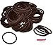 Kenz Laurenz 100 Hair Elastics Hair Ties No Crease Ouchless Ponytail Holders No Metal 4mm (100 Hair Elastics-Brown)