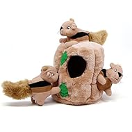 Outward Hound Hide a Squirrel Fun Hide & Seek Interactive Puzzle Plush Dog Toy, 4Piece, Small