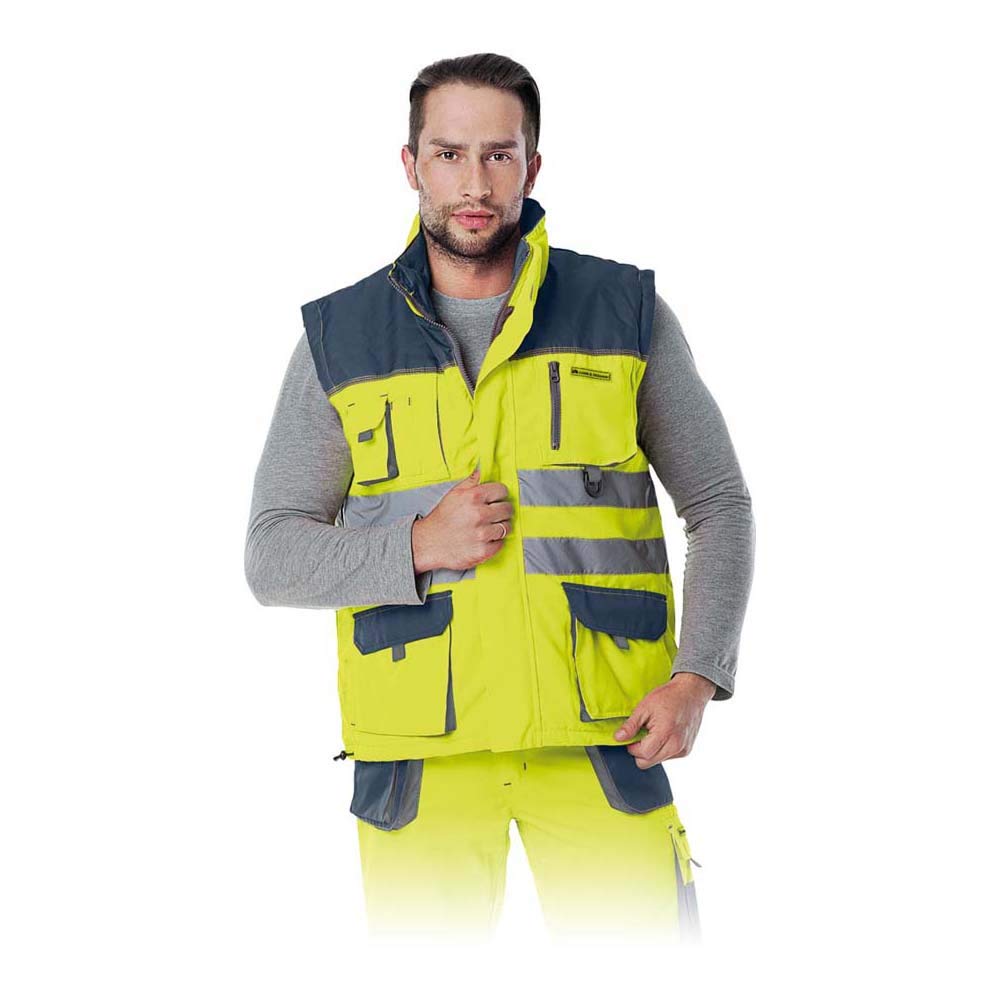 Leber&Hollman LH-Fmnx-V_Ygsxl Formen Protective Body Warmer, Yellownavy Blue-Grey, X-Large Size