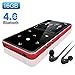 Bluetooth 4.0 MP3 Player,Valoin 16G 2.4 Inch HD Screen Lossless Sound Digital MP3 Player with FM Radio/Voice Recorder/E Book,Support Up to 64G TF Card (Red)