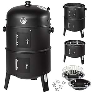 TecTake Barbacoa Barbecue Grill con Carbón Vegetal Parrilla Fumador