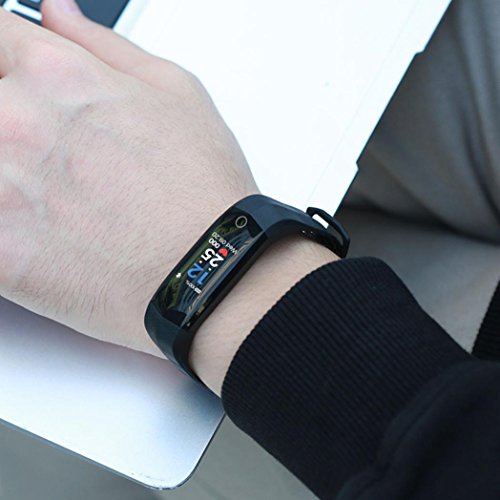 Boofab Fitness Tracker Blood Pressure Heart Rate Monitor Waterproof Activity Tracker Bluetooth Wireless Smart Wristband Bracelet CD02 (Black)