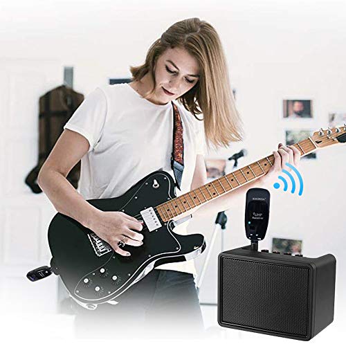 Wireless Guitar System, XIAOKOA Rechargable Transmitter and Receiver, UHF 50M Transmission Range for Electric Guitar, Bass, Violin, Speakers, Voice Amplifier, PA System