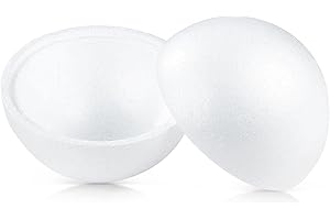GENIE CRAFTS 2 Pack Half Sphere Foam Balls for Crafts - 8" Large Hollow Dome for DIY, Art Supplies, Modeling (White)