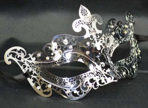 New Silver Mystic Elegant Luxury Beautiful Mask w/ Diamond Women's Mask Mardi Gras Majestic Party Halloween Ball Prom