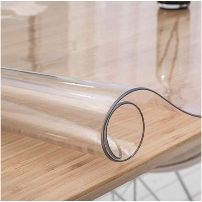 Clear Table Cover Plastic Table Protector Waterproof Rectangle NonSlip