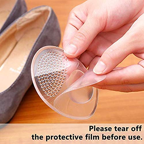 Hecmoks Ball of Foot Cushions for Women High Heel- 4 Pairs (8 Pieces) - Soft Gel Insole Metatarsal Pads Shoe Inserts - Mortons Neuroma Callus Metatarsal Foot Pain Relief Bunion Forefoot Cushioning