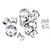 Longbeauty Pair Stainless Steel Cubic Zirconia Screw Stretcher Plugs 5/8