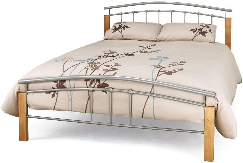 Tetras Silver 5Ft Beech/ Silver King size Bed Frame
