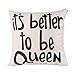 Happytimelol 18 x 18 Standard Size Cotton Linen Throw Pillow Case Cover with Quote Print