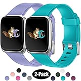 Wepro For Fitbit Versa Bands Replacement for Women Men Small, Sports Watch Band Accessory for Fitbit Versa Smartwatch, Periwinkle, Teal
