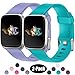 Wepro Bands Compatible with Fitbit Versa SmartWatch, Watch Replacement Band for Women Men Kids, Small, 2 Pack, Periwinkle, Teal