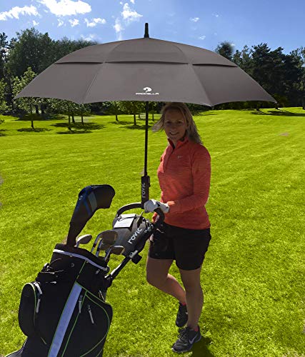 Procella Golf Umbrella Windproof Waterproof - 62 Inch Large Automatic Open Rain & Wind Resistant Vented Double Canopy - Best Golf-Sized Stick Umbrellas for Men and Women (Grey) - Thumbnail 2