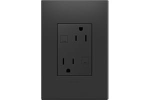 Legrand adorne 15A GFCI Tamper-Resistant Outlet, Plus-Size with Matching Wall Plate (Graphite Finish), AGFTR2153G4WP