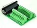 Electronics-Salon Slim Right Angle D'SUB DB44HD Male Header Breakout Board Module, Terminal Block DSUB Connector.