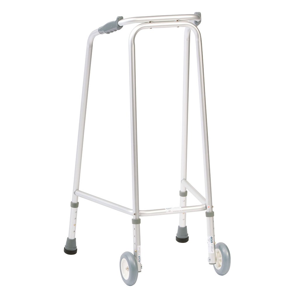 NRS Healthcare Ultra Narrow Walking Frame (Wheeled) N73235 Adjustable Height - Large (Eligible for VAT Relief in The UK)