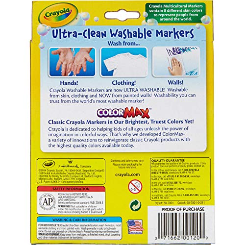 Crayola Multicultural Markers, Washable Broad Line Markers,