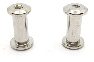 HAOZHENG Screw Post Fit for 5/16 inch(8mm) Hole Dia, Male M6x10mm Female 18mm Hex Drive Binding Bolts for Leather Wood Furniture, Stainless Steel Silver 5 Sets