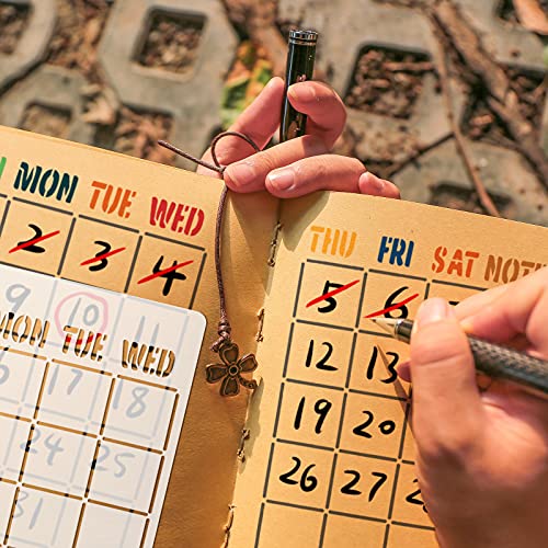 Koogel 15 PCS Notebook Stencil, 5 x 8 Inch Journal Stencil Planner Stencil Drawing Template for Diary Graffiti Dotted Journals Stickers DIY Drawing