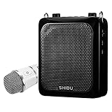 Wireless Voice Amplifier, SHIDU SD-S516 (UHF) 30W Portable PA Systems with 2000mAh Rechargeable Lithium Battery, Build-in Recorder & Echo for Teacher / Tour Guides Outdoors & Indoor Activities (Black)