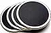YouShop Luxury Coasters for Drinks - Premium Metal, Black Leather, Velvet Base | Contemporary and Clean Style, Modern Coaster Set for Living Room, Kitchen, or Office Cup Coasters | Protect Furniture