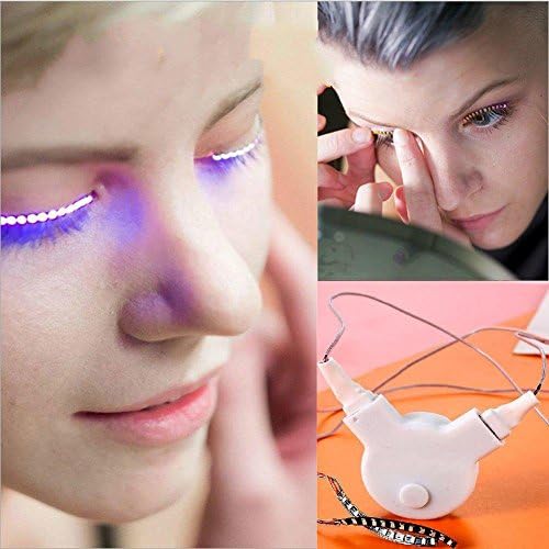 PINGGE US - LED Eyelashes Waterproof LED Light Unisex Flashes Luminous Shining Charming Eyelid Tape Eyeliner Perfect for Party Bar Nightclub Rave Halloween Christmas and Birthday (Pink)