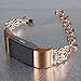 somoder Bling Bands Compatible with Fitbit Charge 2, Vintage Chain Jewelry Cuff Bracelet with Rhinestone Replacement for Fitbit Charge 2 Bands Women Ladies Girls [S Hollow Version]