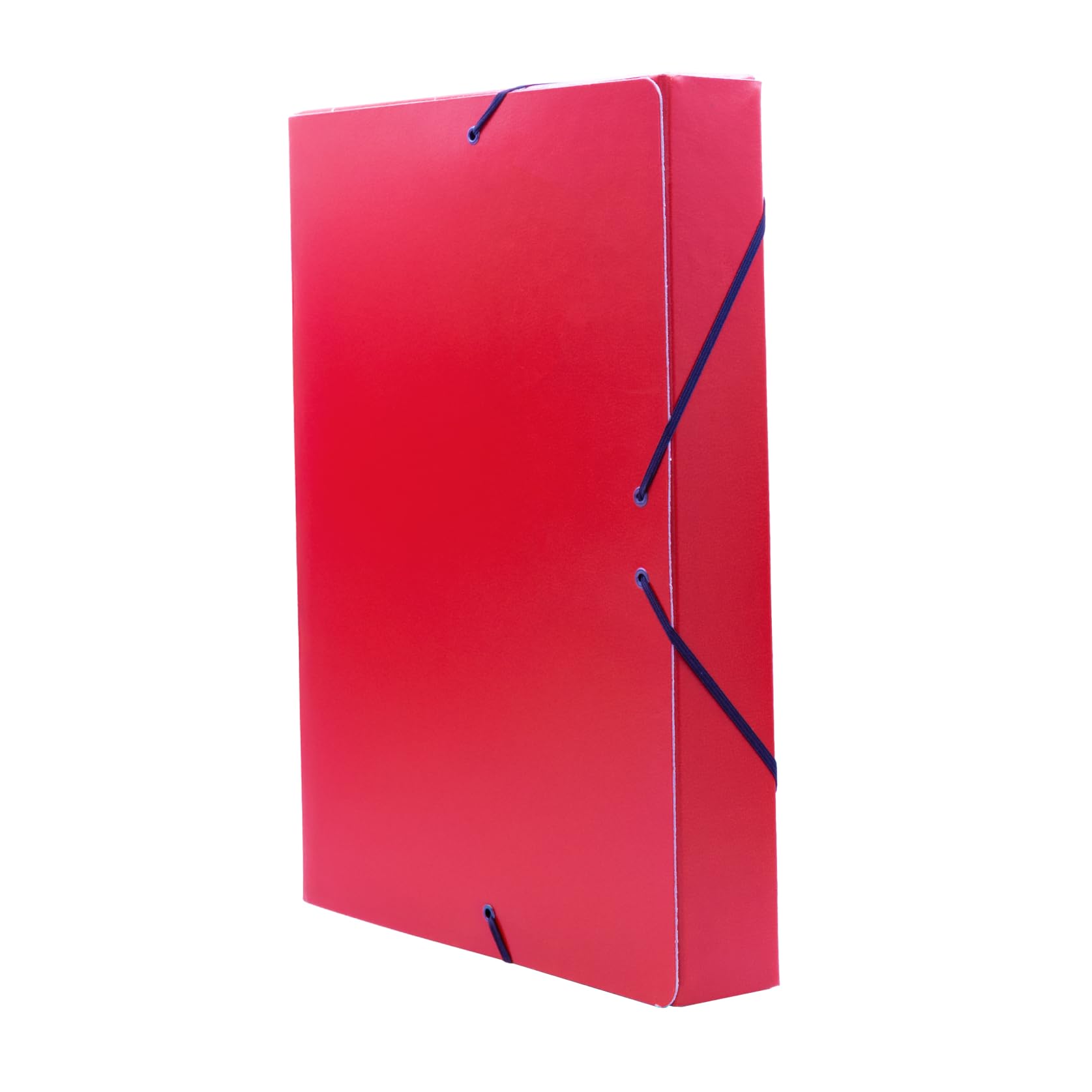 Raylu Paper A4 Matte Project Folder with 5 cm Spine, Sturdy Cardboard Folder and Elastic Closure for School or Office Projects, File Folder Size 34 x 24 cm (Red)