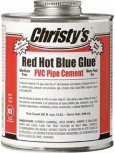 Christy's - Red Hot Blue Glue PVC Cement, Box of 12 Quarts