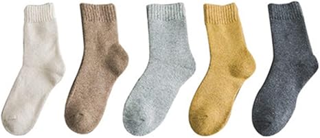 Amazon Co Jp 秋と冬の長い靴下冬の靴下 混合色のスーツの女性のプラスベルベット厚く暖かいウールソックスは5ペア Hmmsp Color C ホーム キッチン