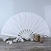 Just Artifacts Folding Silk Hand Fan 13-Inch White