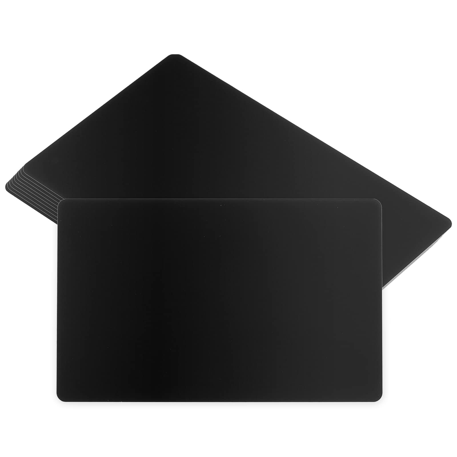 PATIKIL 0.45mm Metal Business Cards, 10 Pack Blank Name Card Laser Engraving Aluminum for DIY Gift Cards, Black Matte