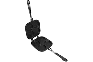 Double Sided Pan, Aluminum Alloy Pancake Maker Non Stick Coating for Waffle, Grilling, Roasting, Portable Sandwich Pan for Wh