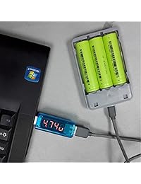 soondar USB Voltaje Corriente multímetro medidor de USB Power Meter Tester Monitor USB USB 2.0 3.0 Amp Volt Lector de LED ultra portable durable V una medida La mejor voltímetro para Smartphone Tablet Gadget USB cargador solar panel Estado de Carga de Bat