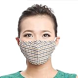 FakeFace Adult Face Masks Activated Carbon Cotton Masks Dust Allergy Flu Masks For Breathe Healthy Filters Dust, Pollen, Allergens, Flu Germs - 3 Pieces